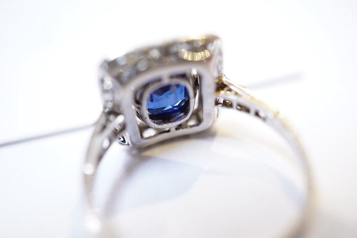An Art Deco sapphire and diamond ring, 1920s
